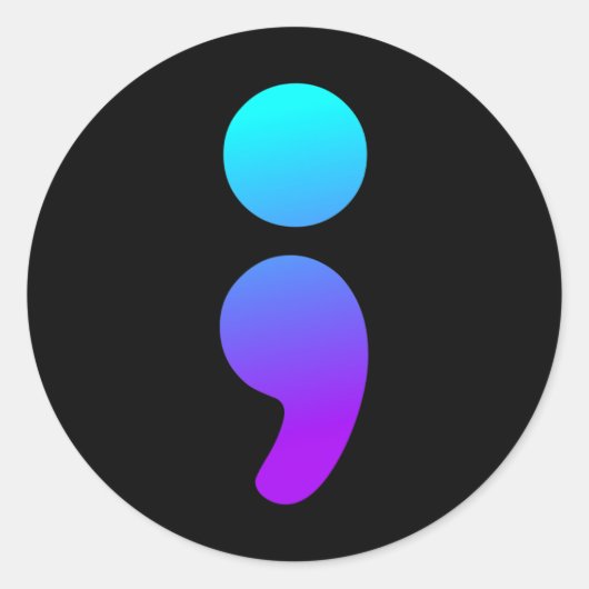 Sticker Rond Semicolon Sensibilisation au suicide Semi Colon Su (Devant)