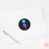 Sticker Rond Semicolon Sensibilisation au suicide Semi Colon Su (Enveloppe)