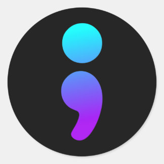 Sticker Rond Semicolon Sensibilisation au suicide Semi Colon Su