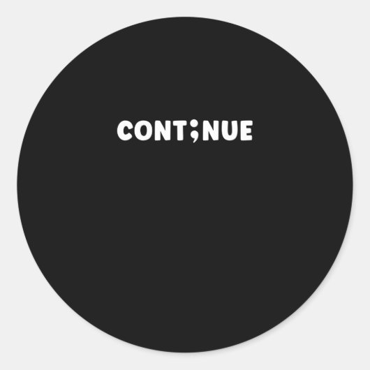 Sticker Rond Semicolon Suicide Prevention (Devant)