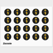 Sticker Rond Semicolon Sunflowe Diffusion de l'expertise en san (Feuille)