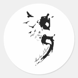 Sticker Rond Semicolon sur les problèmes de santé mentale