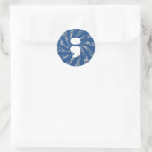Sticker Rond Semicolon sur les raies (Sac)