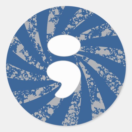 Sticker Rond Semicolon sur les raies (Devant)