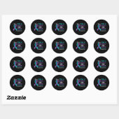 Sticker Rond Semicolon Turquoise et violet sensibilisation au s (Feuille)