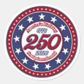 Sticker Rond Semiquincentenaire du 250e anniversaire de l'Améri (Devant)