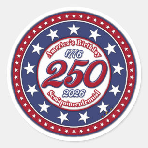 Sticker Rond Semiquincentenaire du 250e anniversaire de l'Améri