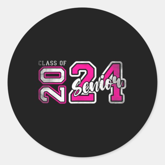Sticker Rond Senior 2024 Class Of 2024 Seniors Graduation 2024 (Devant)