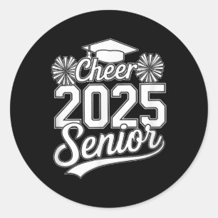 Sticker Rond Senior 2025 Cheer Team Mom Lycée Graduation