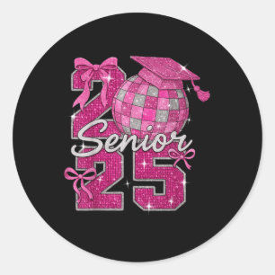 Sticker Rond Senior 2025 Cl Of 2025 Bows Back To School 2025
