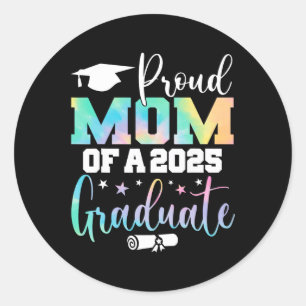 Sticker Rond Senior 2025 Fier Maman D'Un Cl De 2025 Graduate Mo