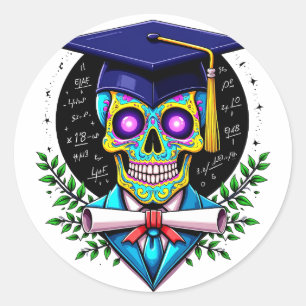 Sticker Rond Senior 2025 Graduated Skeleton 2025 Graduation