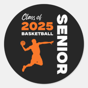 Sticker Rond Senior Cl de 2025 Basketball Sports Seniors Garçon