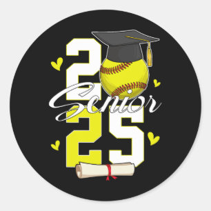 Sticker Rond Senior drôle 2025 Cl de 2025 Remise des diplômes S