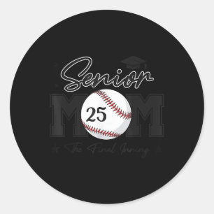 Sticker Rond Senior Mom The Final Inning Baseball Cl De 2025 Wo