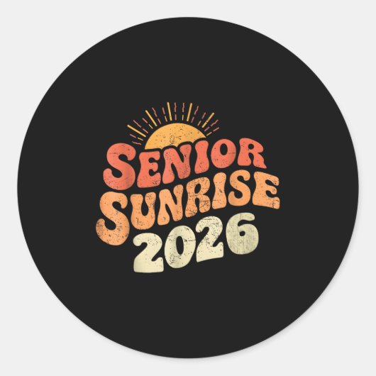 Sticker Rond Senior Sunrise 2026 Graduation Mon Dernier premier (Devant)