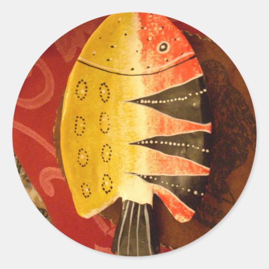 Sticker Rond Sensation striée Tigre Barbe Poisson Imprimer (Devant)