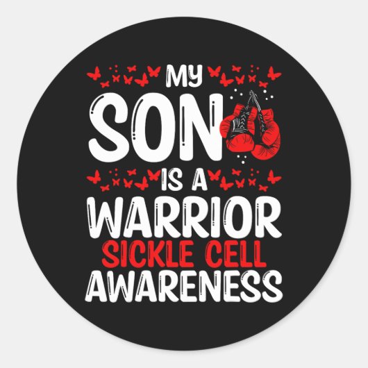 Sticker Rond Sensibilisation à la faucille Ruban Survivant Mon (Devant)