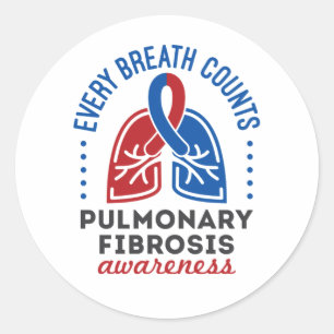 Sticker Rond Sensibilisation à la fibrose pulmonaire Chaque res