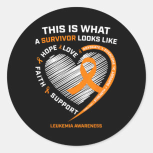 Sticker Rond Sensibilisation à la leucémie Cadeaux de survivant