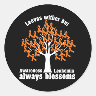 Sticker Rond Sensibilisation à la leucémie de l'arbre du ruban