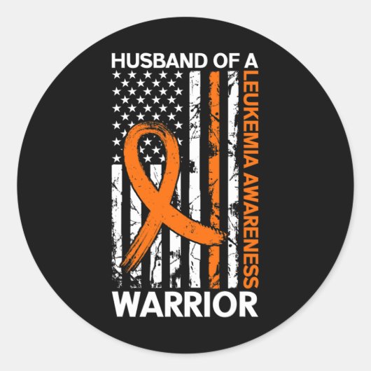 Sticker Rond Sensibilisation À La Leucémie États-Unis Drapeau A (Devant)