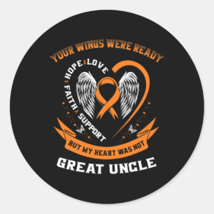 Sticker Rond Sensibilisation à la leucémie Grand oncle Vos aile