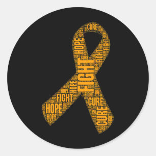 Sticker Rond Sensibilisation à la leucémie Orange Combattre Hop