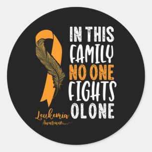Sticker Rond Sensibilisation à la leucémie Orange Ribbon Cancer