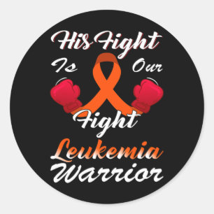 Sticker Rond sensibilisation à la leucémie Orange Ribbon Warrio