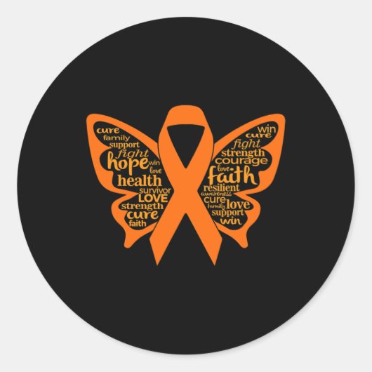 Sticker Rond Sensibilisation à la leucémie papillon (Devant)