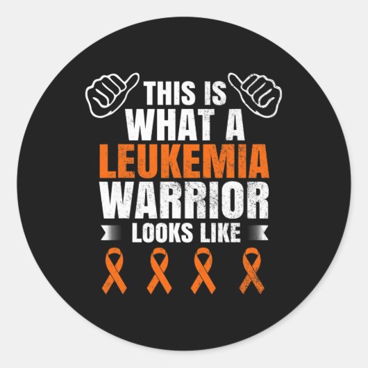 Sticker Rond Sensibilisation à la leucémie Survivante Guerrier (Devant)