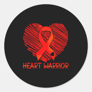 Sticker Rond Sensibilisation à la maladie cardiaque Heart Warri