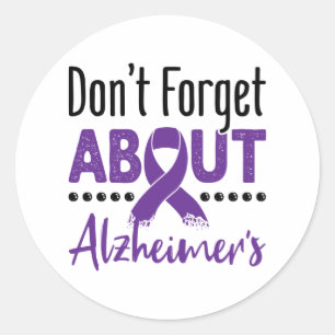 Sticker Rond Sensibilisation à la maladie d'Alzheimer N'oubliez