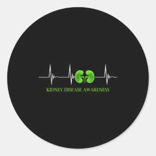 Sticker Rond Sensibilisation à la maladie rénale battement de c