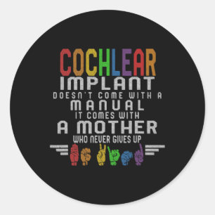 Sticker Rond Sensibilisation à la perte auditive Mère Cochléair