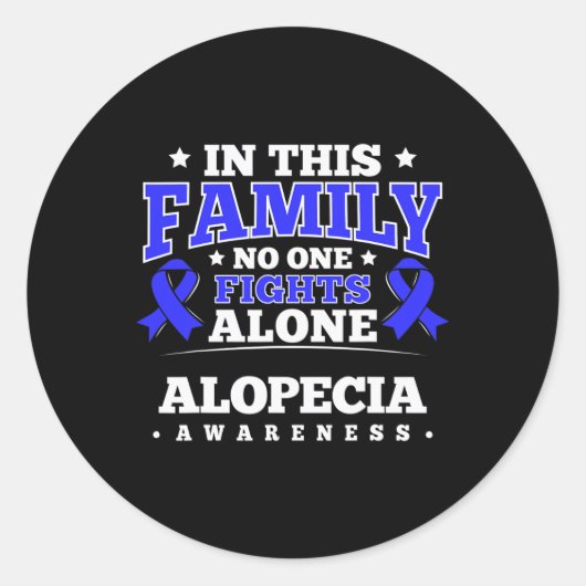 Sticker Rond Sensibilisation à la perte de cheveux Ruban Alopec (Devant)