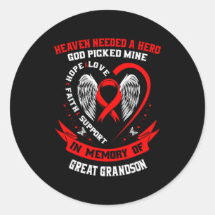 Sticker Rond Sensibilisation à la perte rouge de maladie cardia