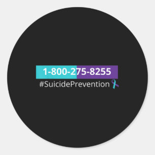 Sticker Rond Sensibilisation à la prévention du suicide 1-800-2