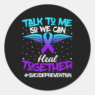 Sticker Rond Sensibilisation à la prévention du suicide 988 Sou