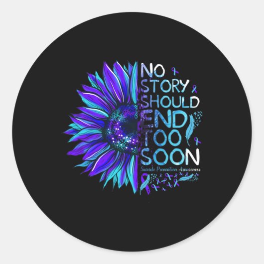 Sticker Rond Sensibilisation à la prévention du suicide Aucune (Devant)