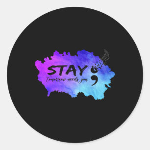 Sticker Rond Sensibilisation à la prévention du suicide Demain
