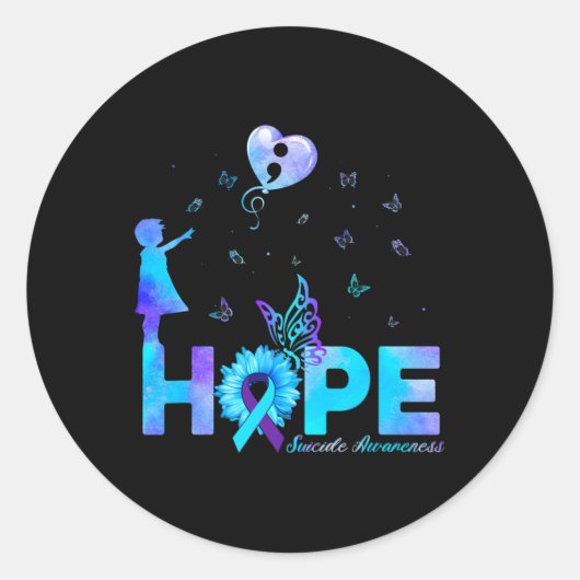 Sticker Rond Sensibilisation à la prévention du suicide des tou (Devant)