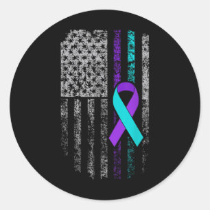 Sticker Rond Sensibilisation à la prévention du suicide Drapeau