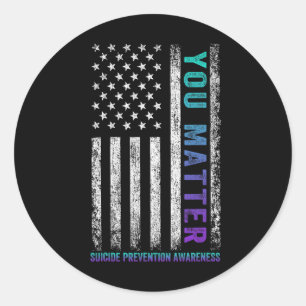 Sticker Rond Sensibilisation à la prévention du suicide Femmes