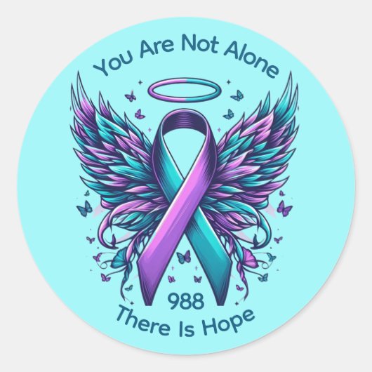 Sticker Rond Sensibilisation à la prévention du suicide Fin Sti (Devant)