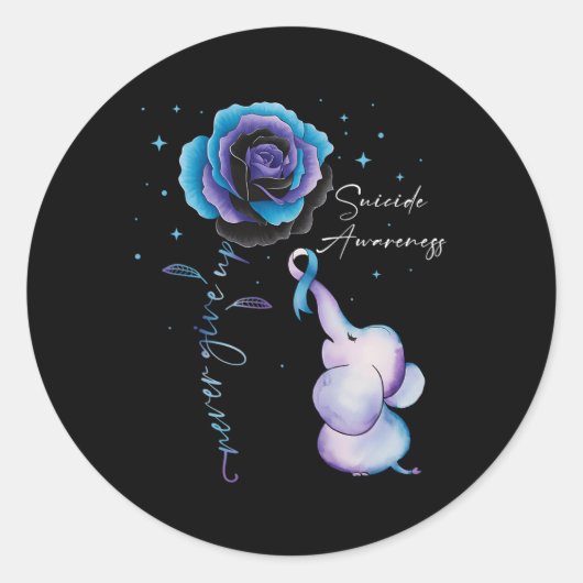 Sticker Rond Sensibilisation à la prévention du suicide Fleur d (Devant)