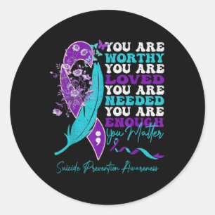 Sticker Rond Sensibilisation à la prévention du suicide Motivat