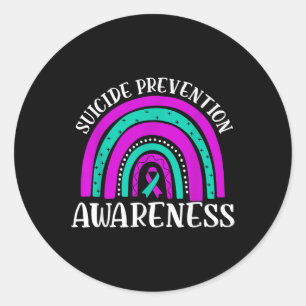 Sticker Rond Sensibilisation à la prévention du suicide Purple