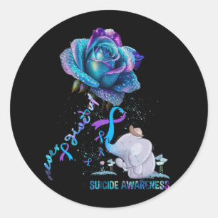 Sticker Rond Sensibilisation à la prévention du suicide Ruban é